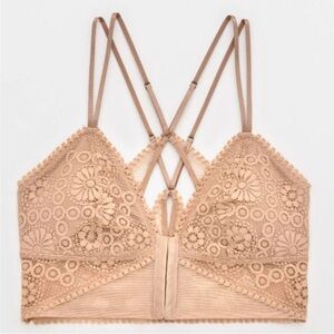 Aerie Joy Lace Padded Longline Bralette